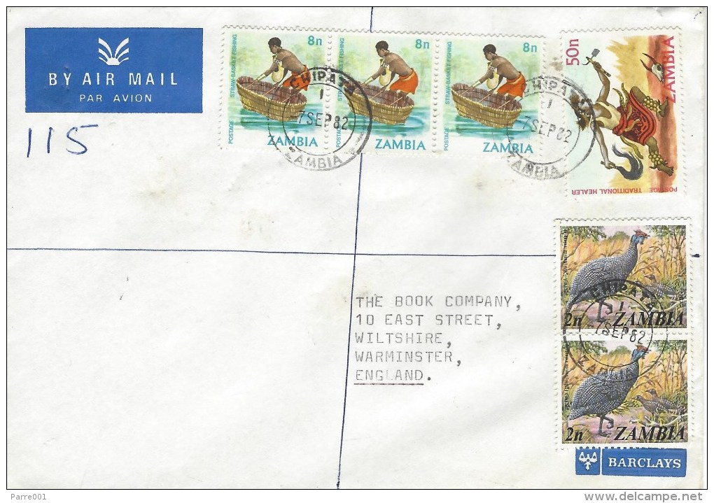 Zambia 1982 Chipata Barclays Bank Fishing Healer Health Registered Cover - Zambia (1965-...)