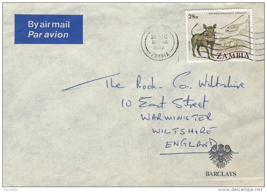 Zambia 1978 Kabwe Barclays Bank Warthog Cover - Zambia (1965-...)