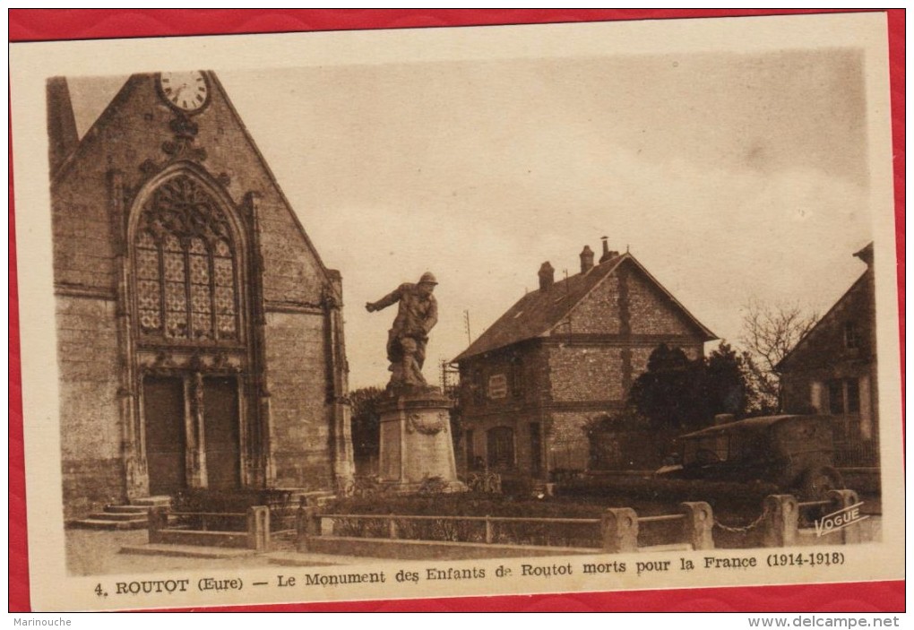 27 ROUTOT - Monument Des Enfants De Routot Morts Pour La France  - Vogue - TBE  R/V - Routot