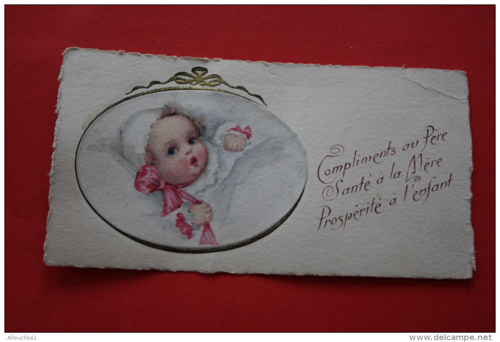 CARTE DE VOEUX EN MIGNONETTE EN CHROMO FAIRE PART DE NAISSANCE MEDAILLON CARTON  CHROMO - Geboorte & Doop