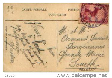 BELGIQUE - CONGO BELGE - CP Avec Oblitération Courrier Maritime Du Paquebot ANVERSVILLE Vers SENEFFE - Liner Cards