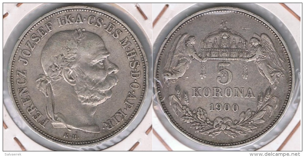 HUNGRIA  AUSTRIA 5 CORONA 1900 PLATA SILVER Z - Hungría