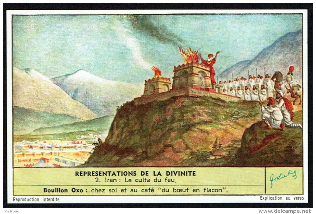 LIEBIG  - FR - 1 Chromo - S.1654 - N° 2 - Représentation De La Divinité: IRAN, Culte Du Feu. - Liebig