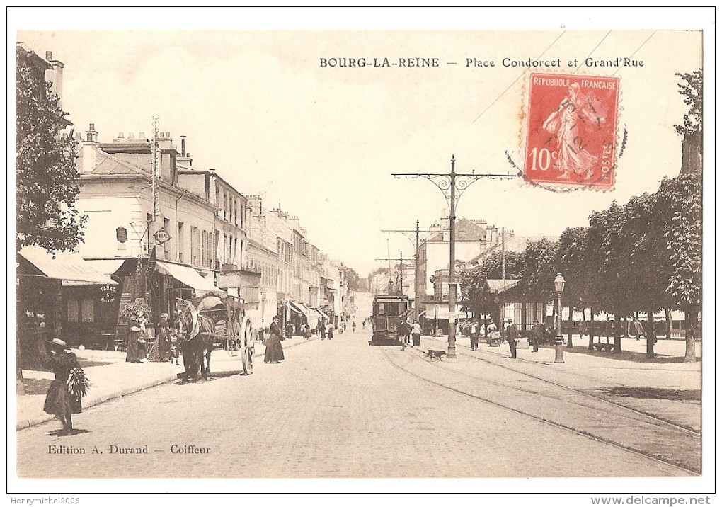 Hauts De Seine - 92 - Bourg La Reine Place Condorcet Et Tramway Grand'rue - Bourg La Reine