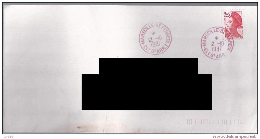 Lettre Avec Cachet Rouge. Marseille St Ferreol. (Voir Commentaires) - Used Stamps
