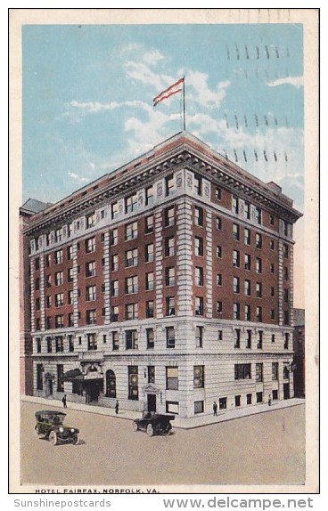 Hotel Fairfax Norfolk Virginia 1918 - Norfolk