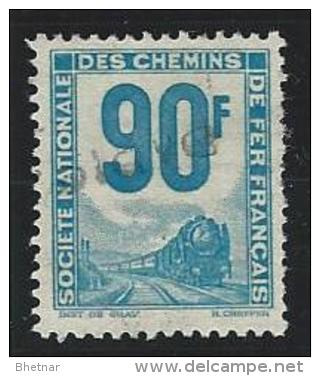 FR Petits Colis YT 20 " 90F. Bleu-vert " 1944-47 Oblitéré - Used