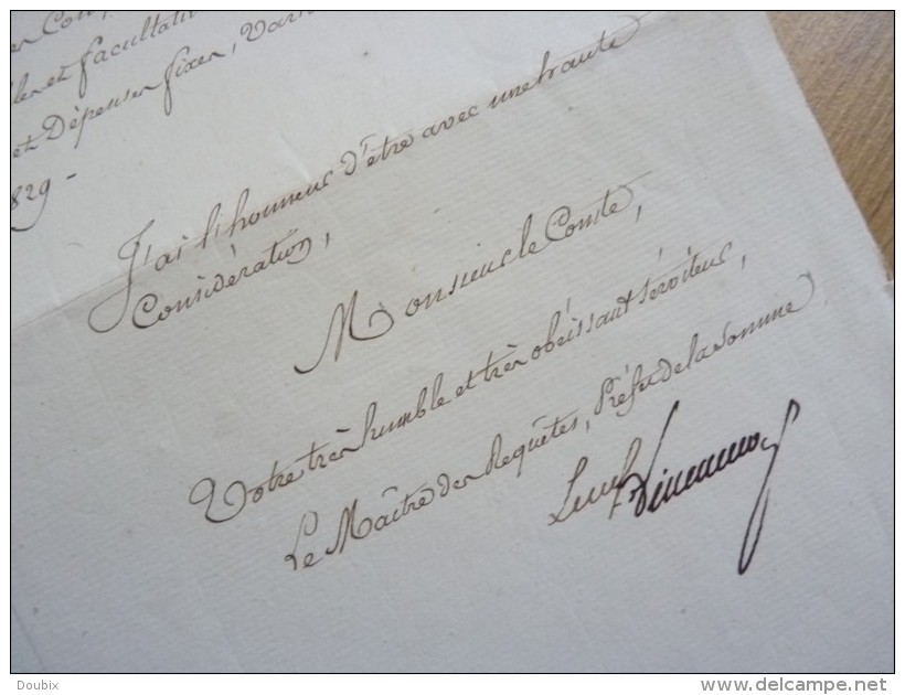 MARQUIS De VILLENEUVE BARGEMON (1777-1835) Prefet AMIENS, Pyrénées Orientales, Nièvre ... - AUTOGRAPHE - Autres & Non Classés