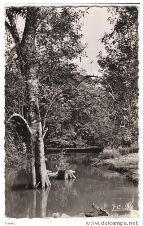 Douala Cameroon, Tokoto River Scene, C1950s Vintage Real Photo Postcard - Camerun