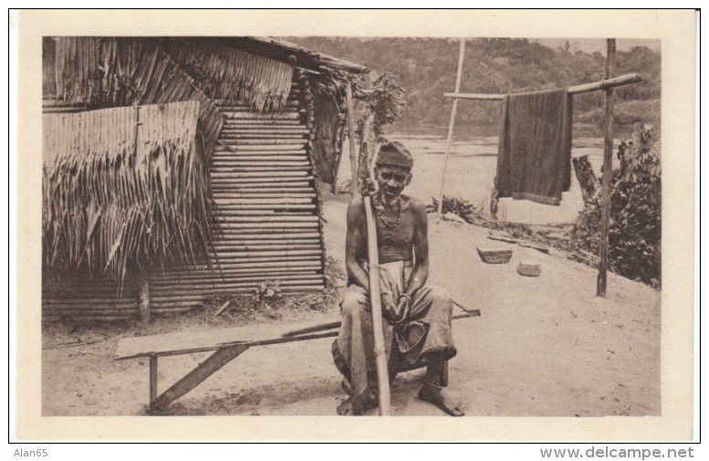 Gabon, Chretien Galoa Christian, Old Man Native, C1920s/30s Vintage Postcard - Gabon