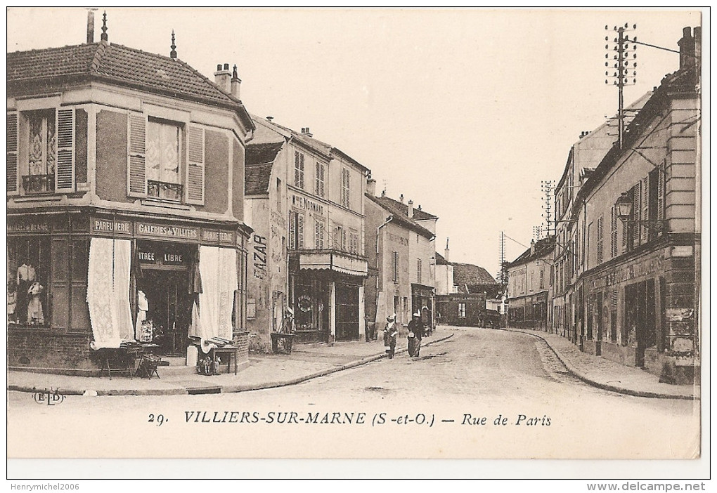 Val De Marne - 94 - Villiers Sur Marne Rue De Paris Galleries Parfumerie 1917 - Villiers Sur Marne