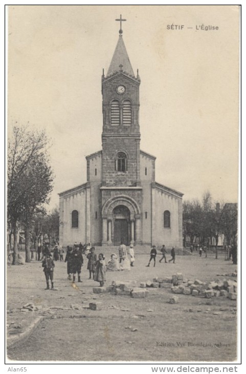 Setif Algeria, L'Eglise Church Architecture, C1910s Vintage Postcard - Setif