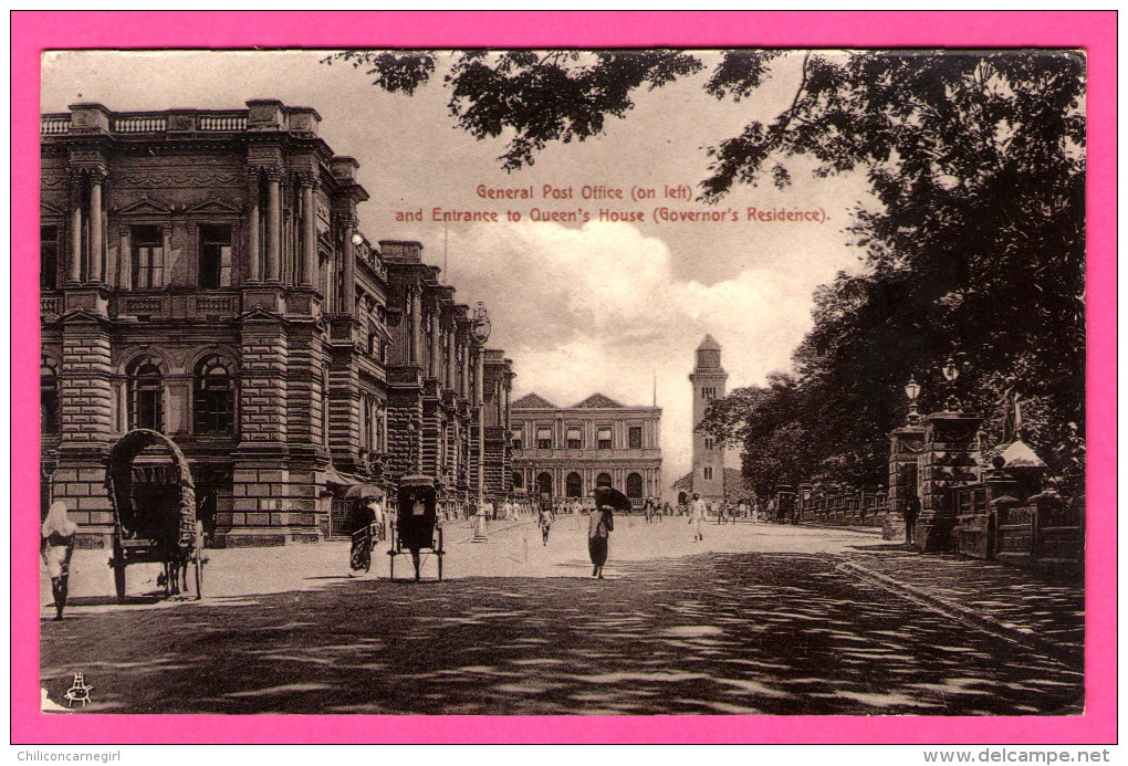 RAPHAEL TUCK & SONS - Colombo - General Post Office And Entrance To Queen's House - Animée - PHOTO GLOSSO - Tuck, Raphael