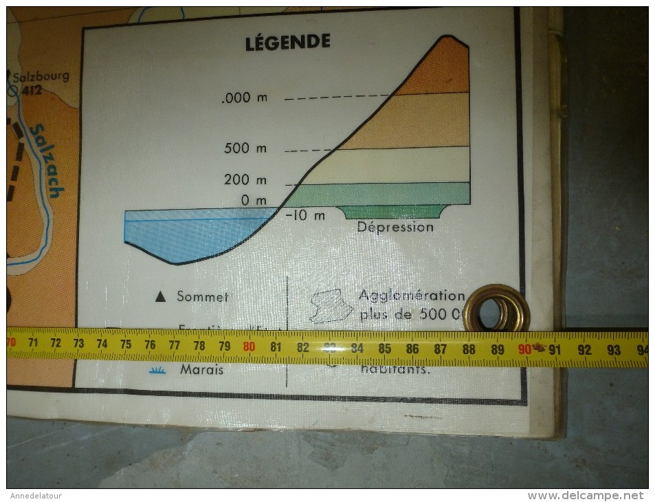 ALLEMAGNE     Carte Géographique  Physique, Politique Et Industrielle , Recto-verso Plastifiée Dimension 124 Cm X 90 Cm - Cartes Géographiques