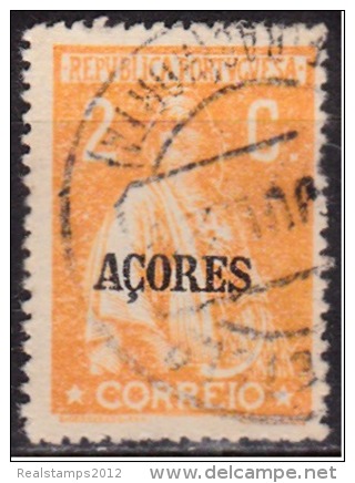 AÇORES -1918-1921, CERES. C/ Sobrecarga "AÇORES"  2 C.  Pap. Cartolina  D. 15 X 14,   (o)  MUNDIFIL  Nº 166c - Azores