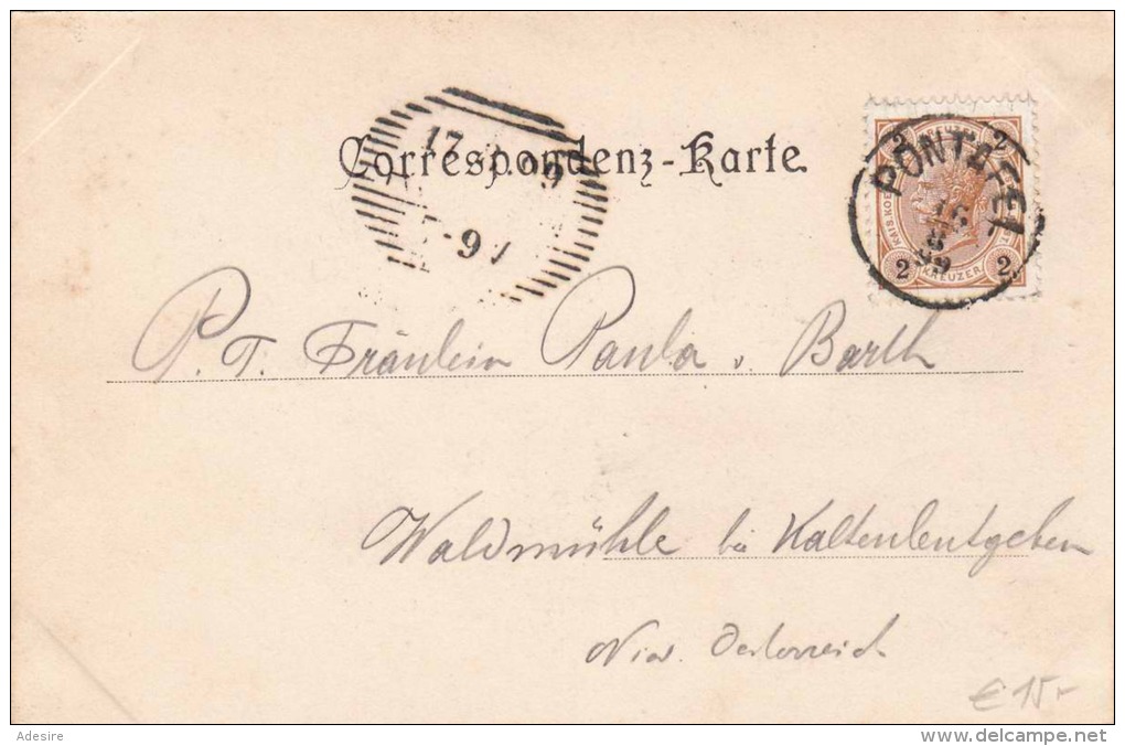 PONTAFEL (Pontebba) 1899 - Karte Gel.n. Kaltenleutgeben - Udine