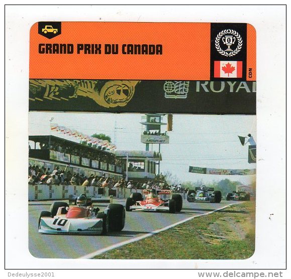 Sept15  70427   Grand Prix Du Canada  ( Fiche Auto ) - Automovilismo - F1