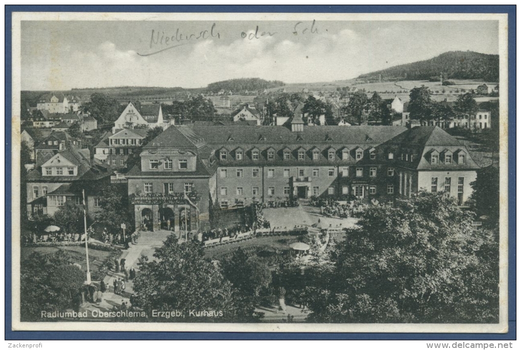 Radiumbad Oberschlema Erzgebirge Kurhaus, Gelaufen 1932 (AK572) - Bad Schlema