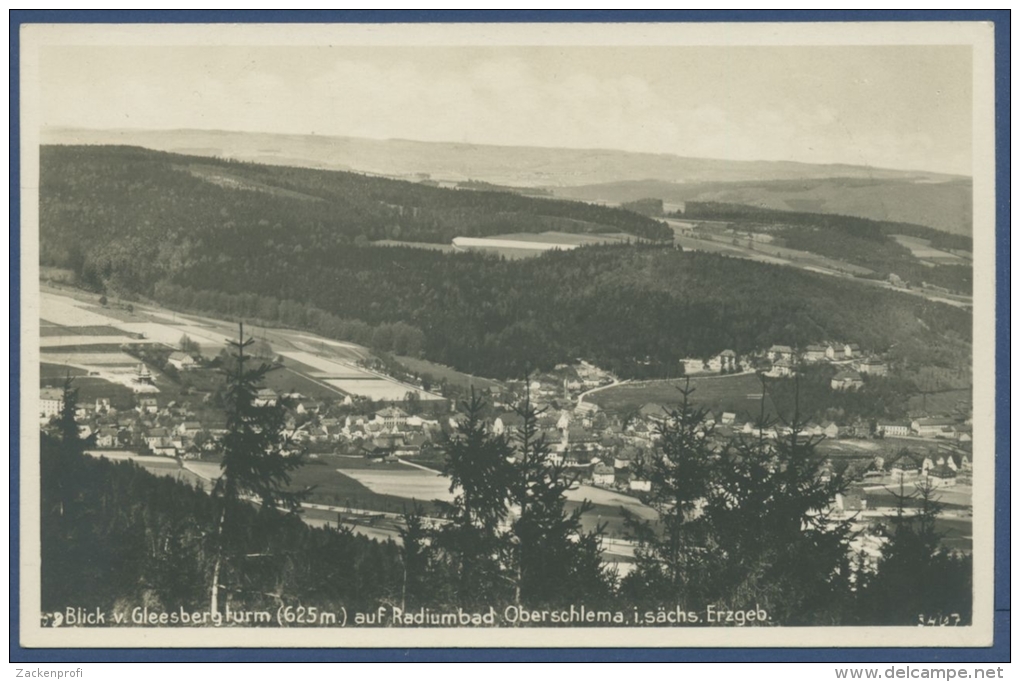 Blick Vom Gleesbergturm Auf Das Radiumbad Oberschlema, Ungebraucht (AK571) - Bad Schlema