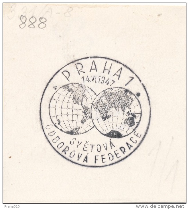 J4570 - Czechoslovakia (1947) Praha 1: The World Federation Of Trade Unions - Geographie