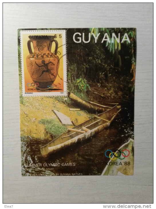 BLOC Oblitéré - GUYANA - Jeux Olympiques Séoul 1988. - Ete 1988: Séoul