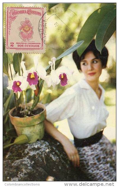 Lote PEP874, Colombia, Postal, Postcard, Tarjeta Maxima, Maximun Card, Orchid, Orquidea, 1039 - Colombia