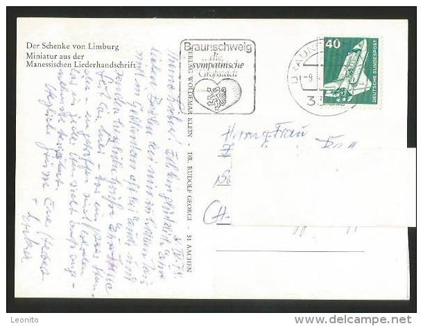 LIMBURG Hessen Weilburg DIE SCHENKE VON LIMBURG Miniatur Aus Manessische Liederhandschrift 1978 - Limburg