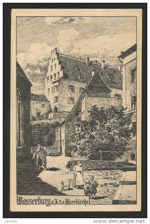 WASSERBURG Am Inn Bayern Pfarrkirche Rosenheim Bayern-Briefmarke 1914 - Wasserburg (Inn)