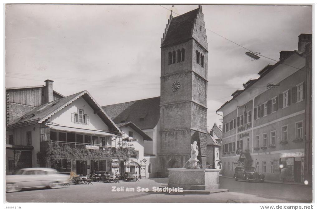 AK- Salzburg Zell Am See - 1957 - Strassenansicht Mit Cafe - Zell Am See