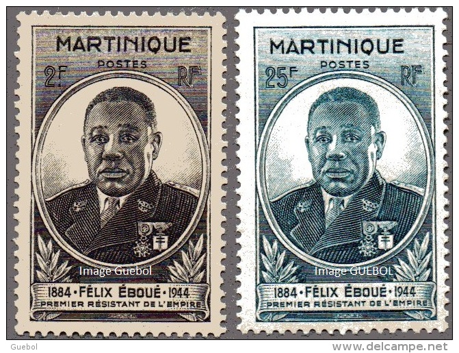 Détail De La Série - Gouverneur - Général Félix Eboué ** Martinique N° 218 Et 219 - 1945 Gouverneur-Général Félix Éboué