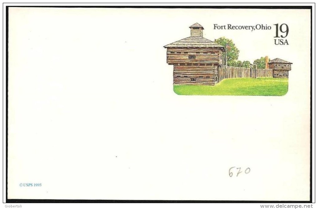 Stati Uniti/United States/États-Unis: Intero, Stationery, Entier, Fort Recovery, Ohio - Indianer