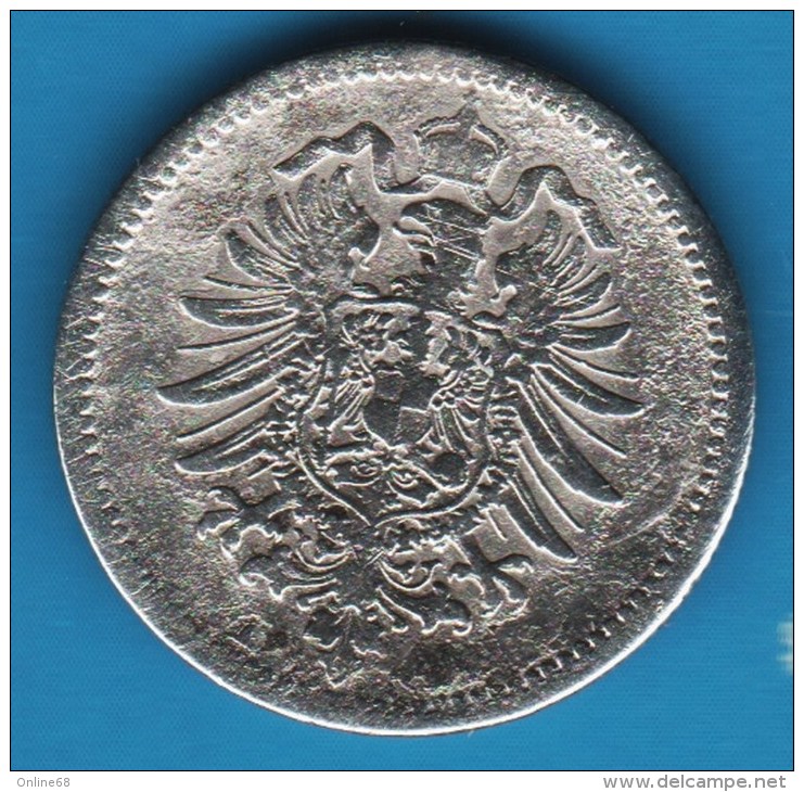 DEUTSCHES REICH 50 PFENNIG 1875 A   Kaiserreich  Wilhelm I.  ARGENT Silver .900  KM# 6 - 50 Pfennig