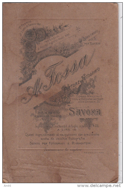 FOSSA ANDREA PITTORE FOTOGRAFO SAVONA  PHOTO-FOTORITRATTO AUTENTICO-VINTAGE- 100% - Fotografia