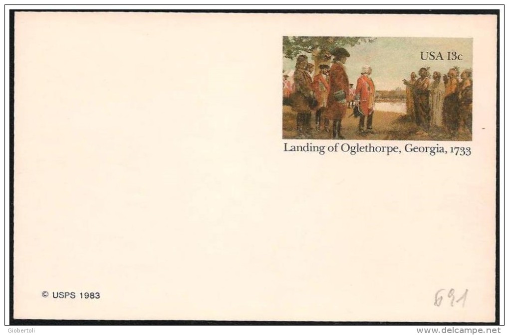 Stati Uniti/United States/États-Unis: Intero, Stationery, Entier, Oglethorpe Fondatore Della Georgia, Oglethorpe Fondate - American Indians