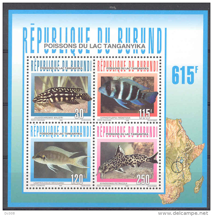 Burundi COB BL137 Fish-Vissen-Poissons 1996 MNH - Unused Stamps