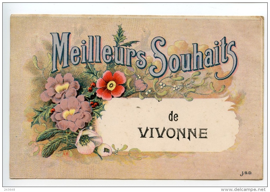 Meilleurs Souhaits De Vivonne (carte Fantaisie, édition JSD) - Vivonne