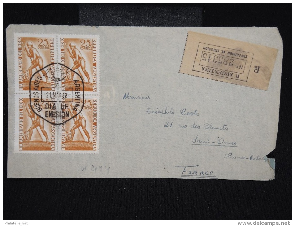 ARGENTINE - Enveloppe En Recommandée De Buenos Aires Pour St Omer ( France) En 1948 -  à Voir - Lot P9178 - Lettres & Documents