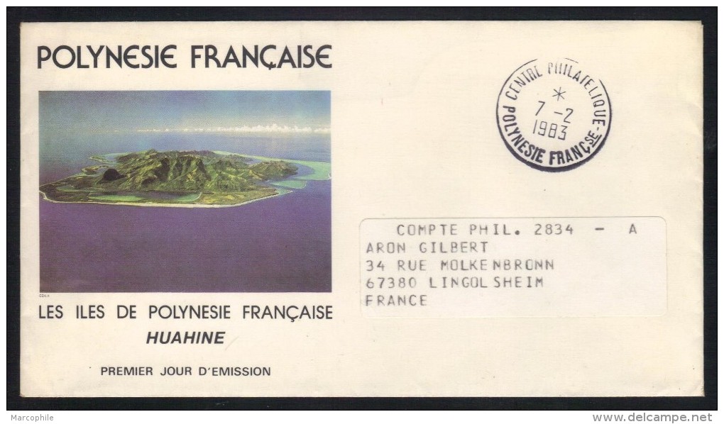 POLYNESIE FRANCAISE - HUAHINE / 1983 LETTRE AVION  EN FRANCHISE POUR LA FRANCE (ref 6609) - Lettres & Documents