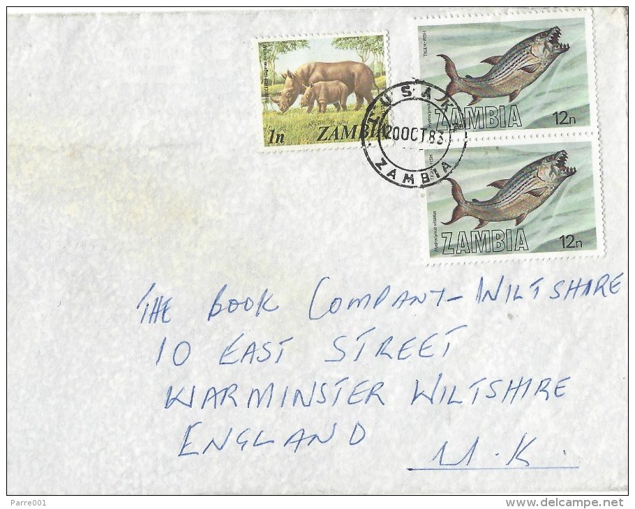 Zambia 1983 Lusaka Tiger Fish 12n Cover - Zambia (1965-...)