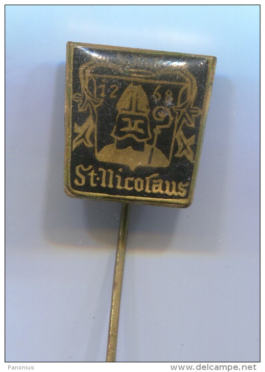 ST. NICOLAUS Christmas -  Vintage Pin Badge - Noël