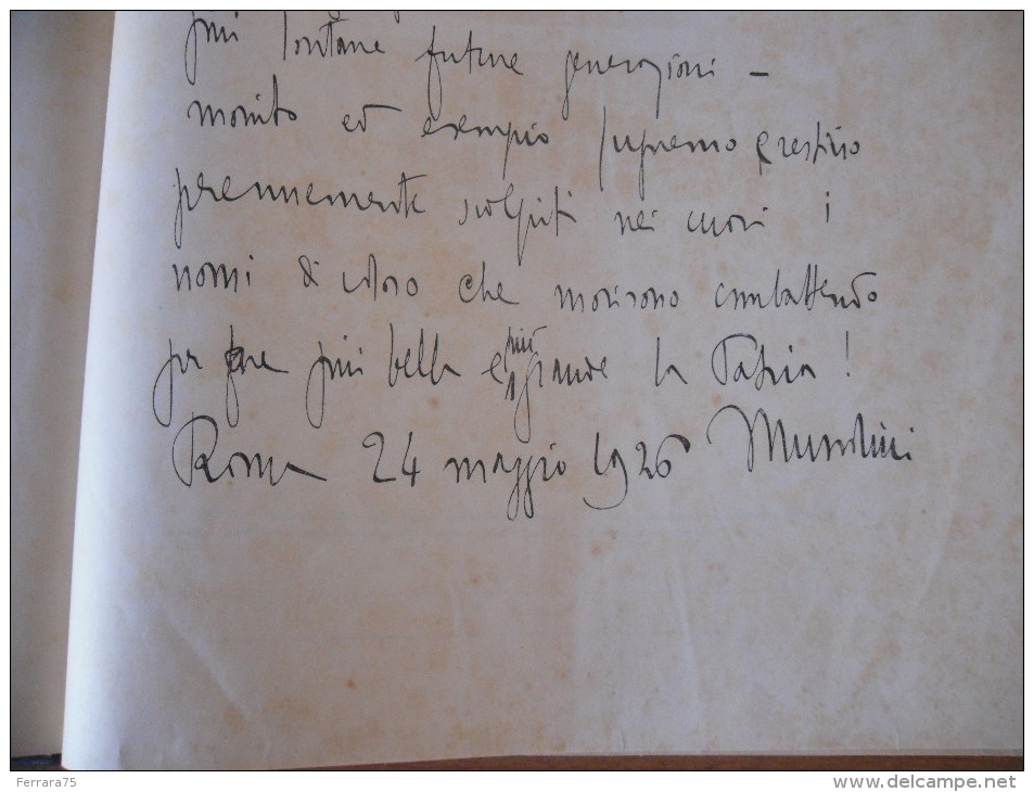 WW1 LIGURIA ALBO D'ORO CADUTI MILITARI DI GUERRA FASCISMO 1930 FIRMATO MUSSOLINI