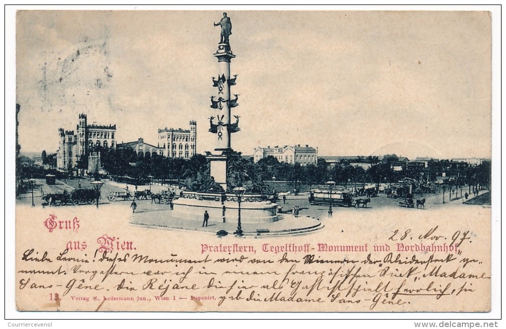 CPA - VIENNE (WIEN)  (Autriche) - Grüss Aus Wien - Praterstern... Monument Et Gare Du Nord - Prater