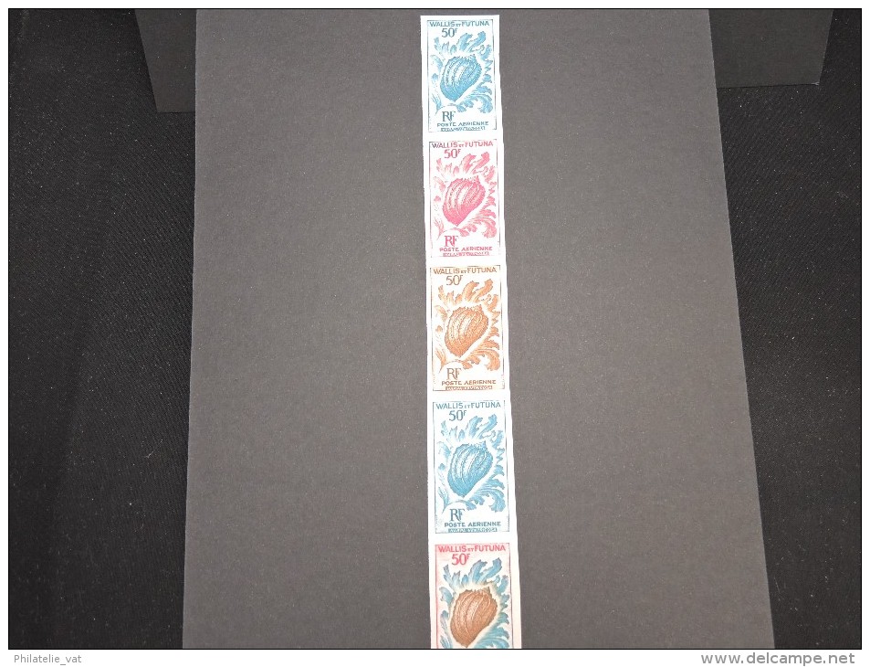 WALLIS & FUTUNA - Essai De Couleur Du N° Yvert P.A 18 En Bande De 5 - Luxe - Lot N° 9303 - Imperforates, Proofs & Errors