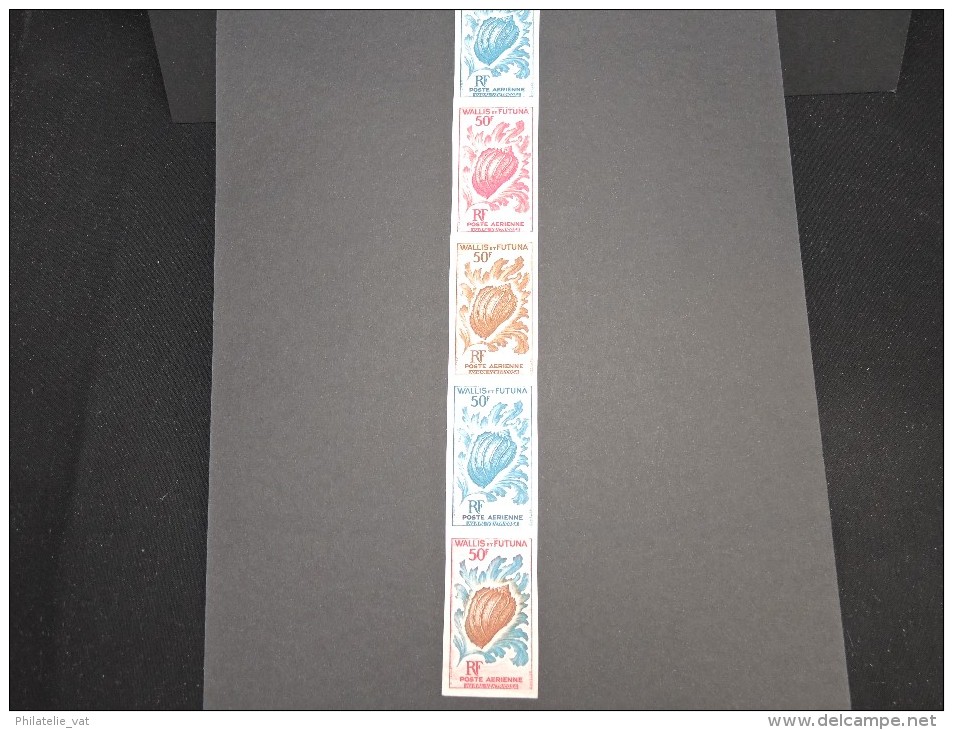 WALLIS & FUTUNA - Essai De Couleur Du N° Yvert P.A 18 En Bande De 5 - Luxe - Lot N° 9304 - Imperforates, Proofs & Errors