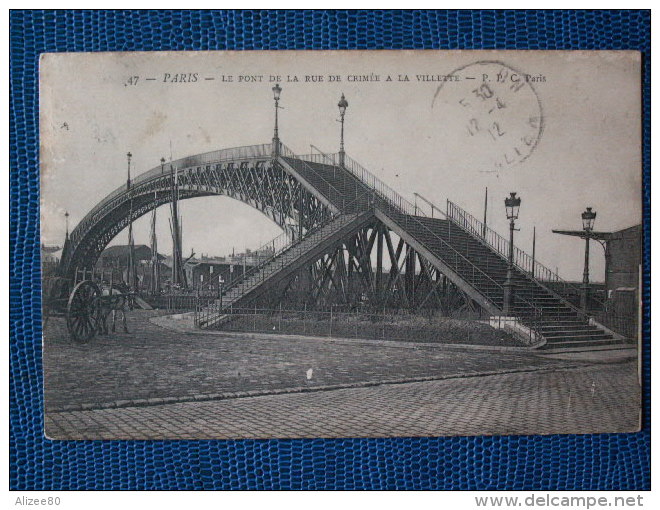 ""  CPA  PARIS  //  PONT  DE  LA  RUE  DE  CRIMEE  A  LA  VILLETTE    "" - Paris (19)