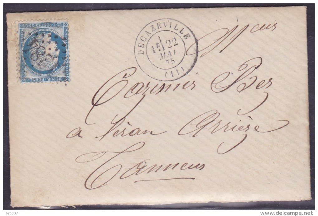 France N°60 Sur Lettre - 1871-1875 Ceres