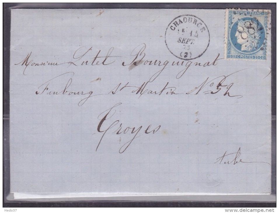 France N°60 Sur Lettre - 1871-1875 Ceres