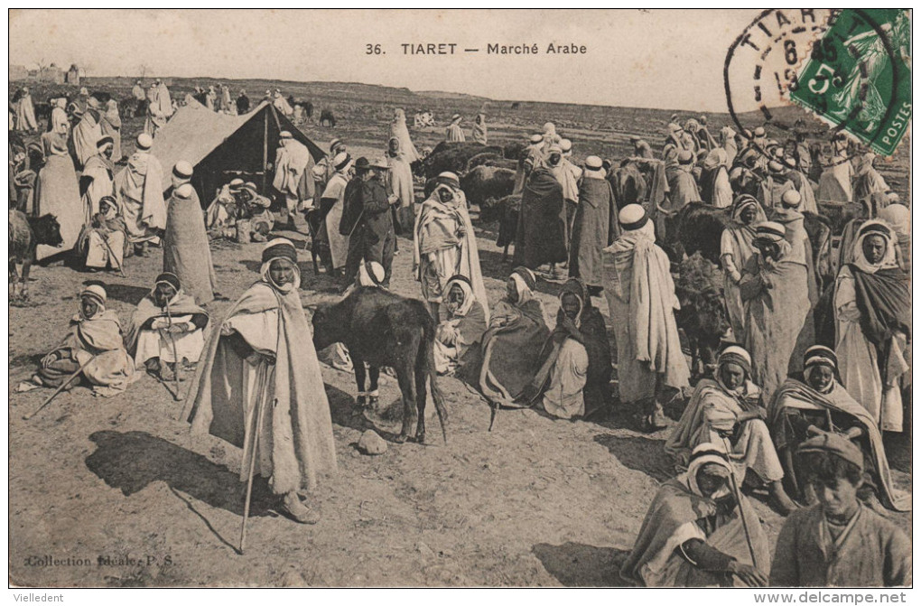 TIARET (Algérie) Marché Arabe - 2 Scans - TBE - Tiaret