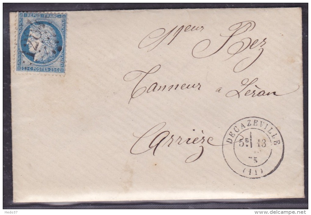 France N°60 Sur Lettre - 1871-1875 Cérès