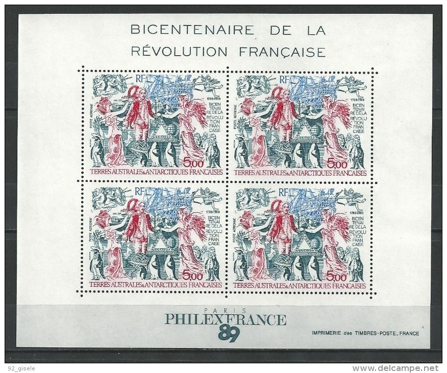 TAAF Bloc YT 1 " Révolution Française " 1989 Neuf** - Blocs-feuillets